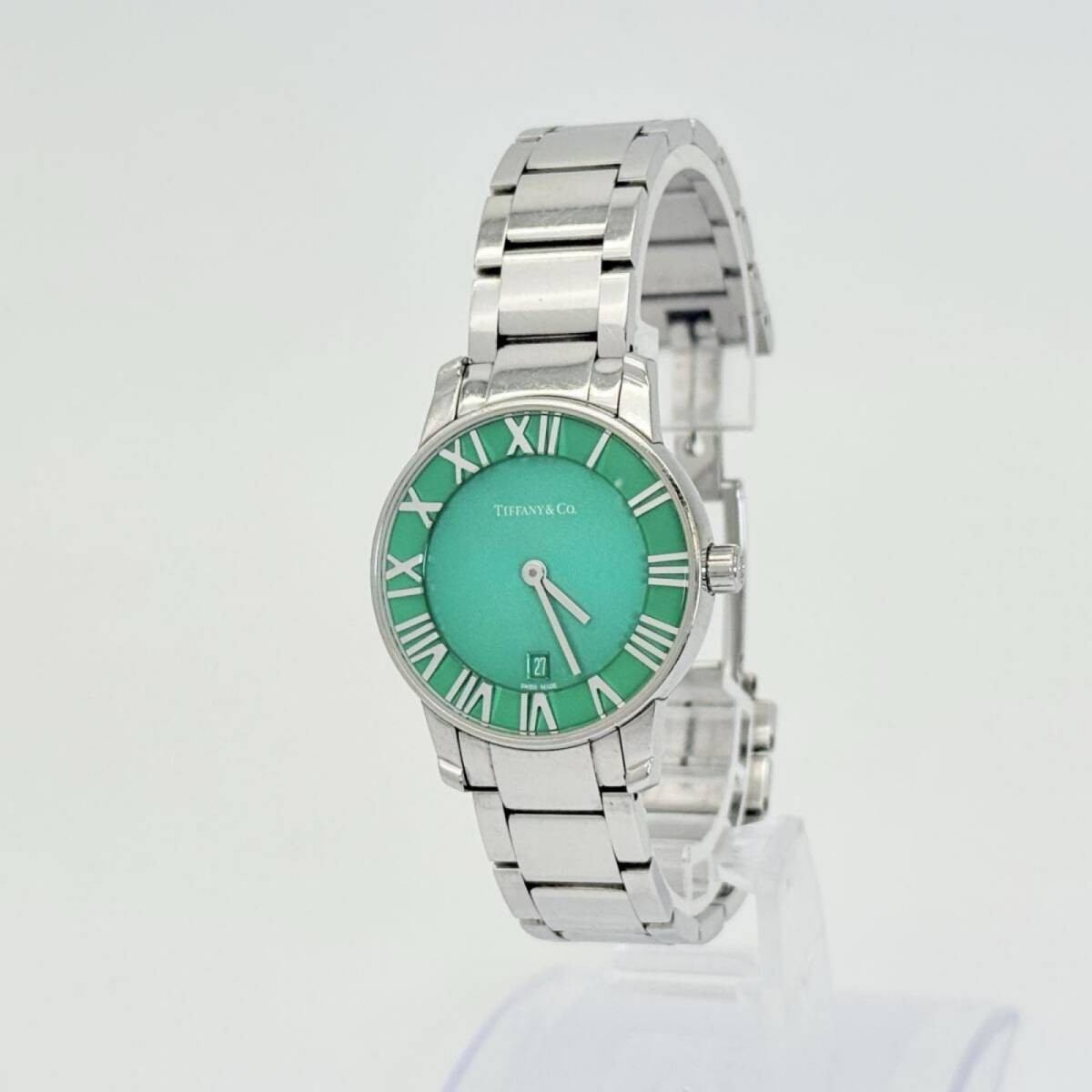 TIFFANY&Co. Watch Atlas 2-Hand 32777627 Silver Green QZ Unisex w/Box, Warranty