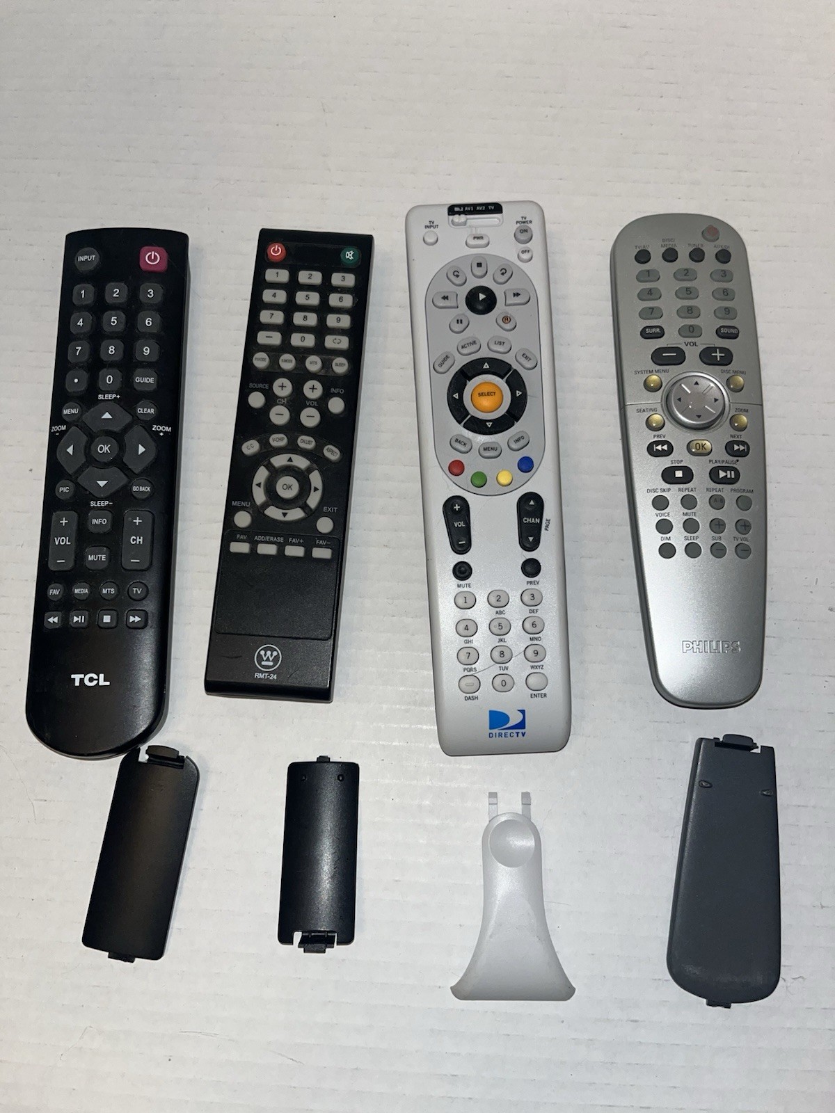 Junk Drawer Lot – 4 Remote Controls All Tested And Working Philips Direct Tv TCL