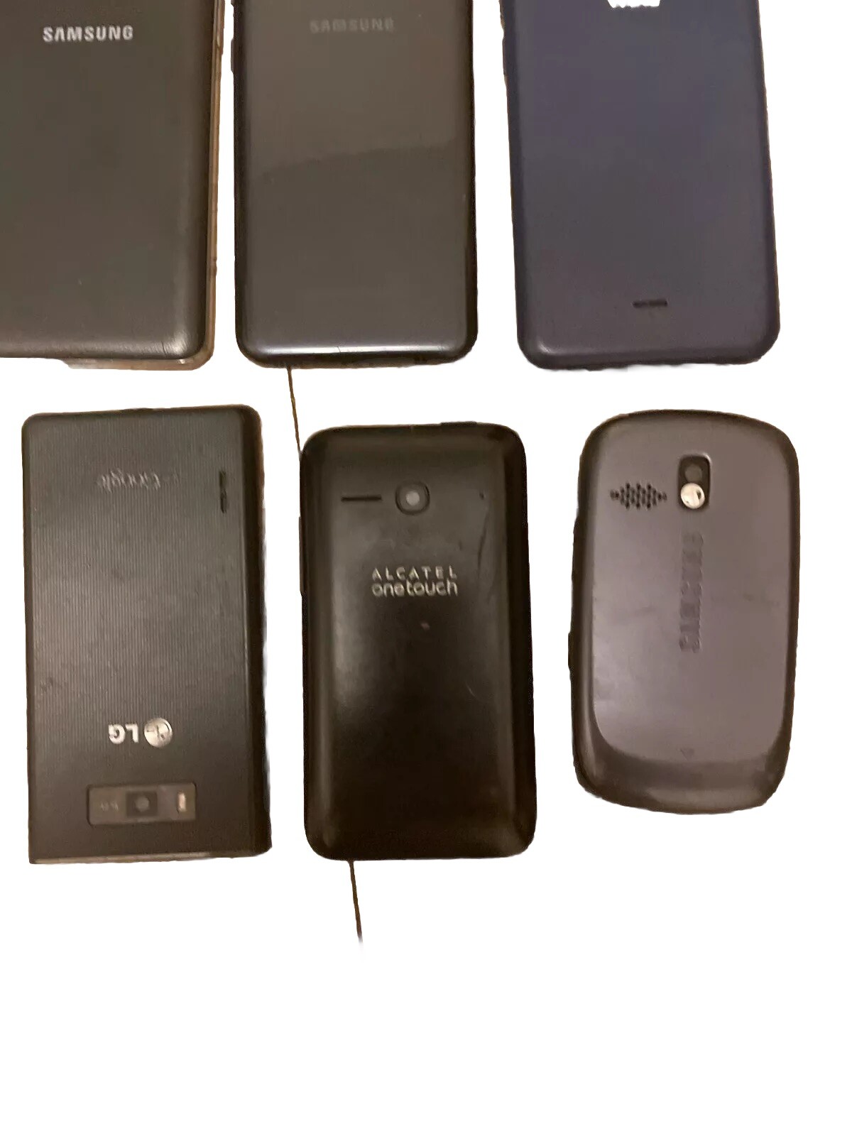 Mixed Brand & Model Samsung LG Wiko Alcatel UMX Lot Of 10 Old Cellphones Black