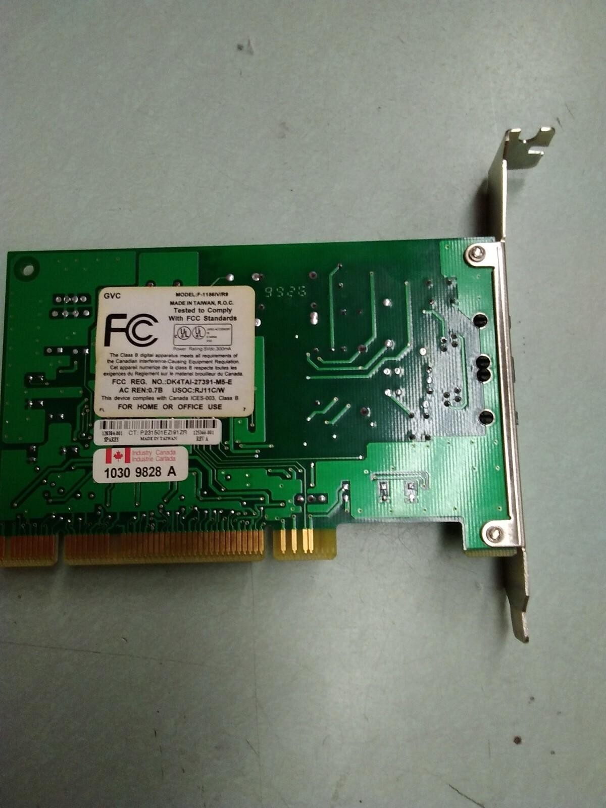 GVC F-1156IV/R9F 128384-001 REV A Phone-Fax Modem Card
