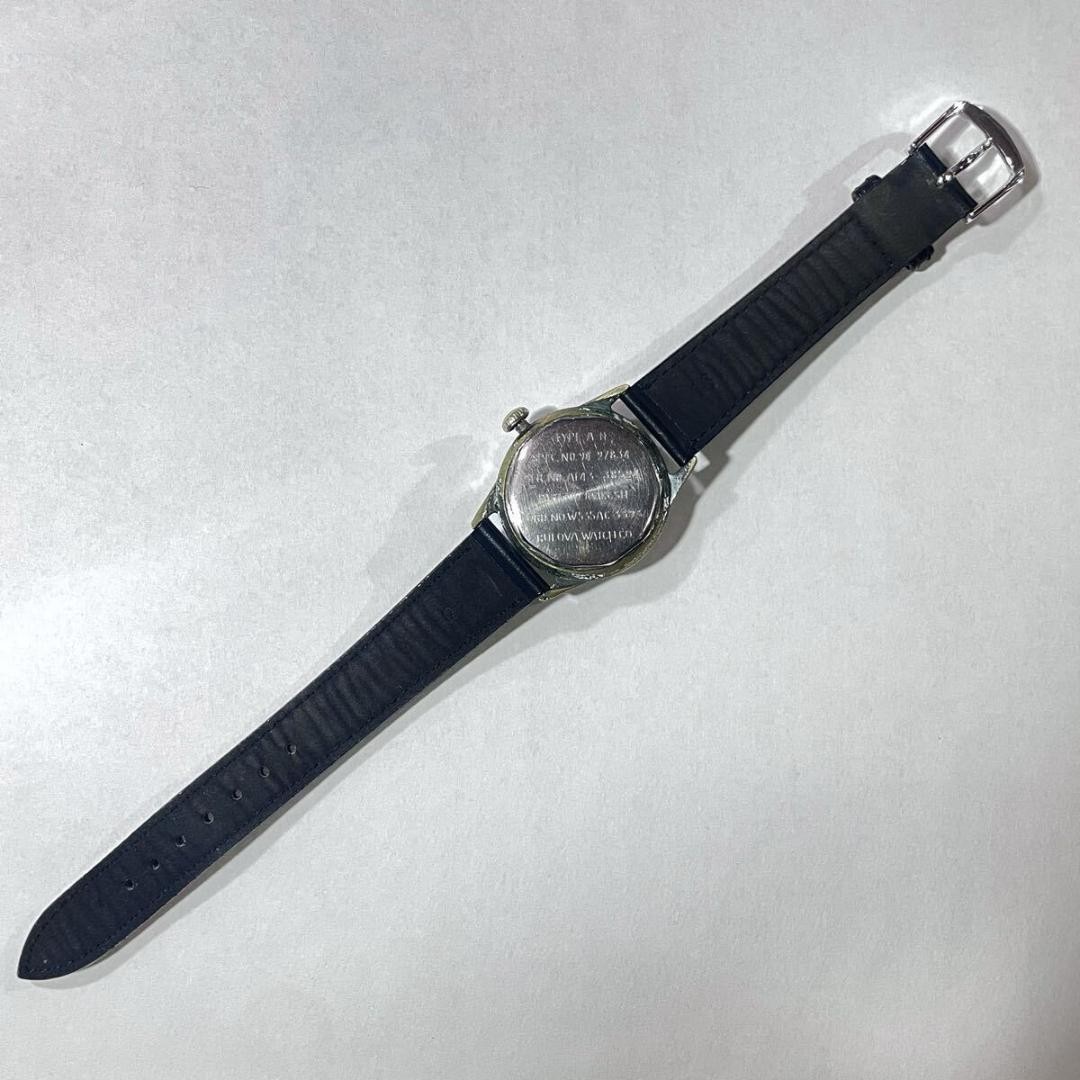 BULOVA Watch TYPE A-11 US British Military Leather Men’s Extremely Rare 1940s