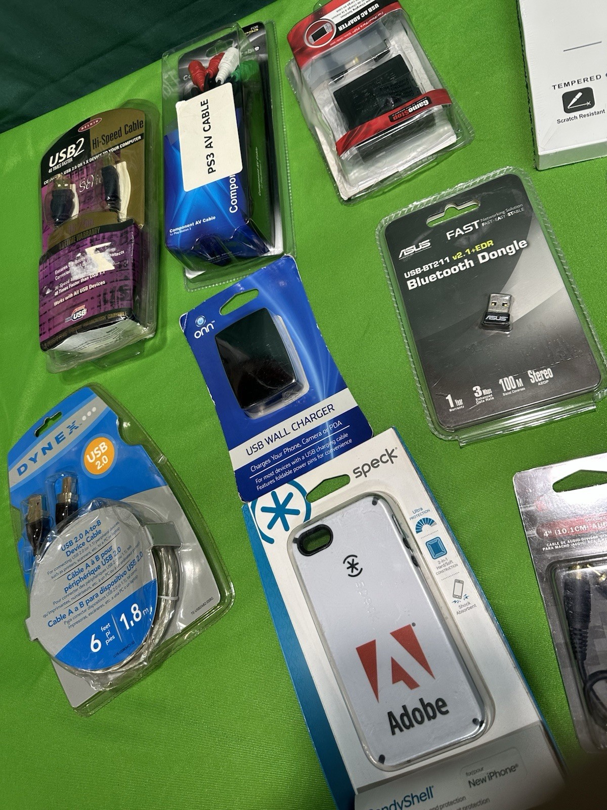 Lot of 12 New Old Stock Electronics Accessories Cables Chargers ASUS Bluetooth.