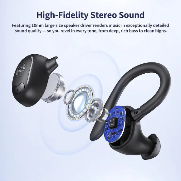 Auriculares inalámbricos Bluetooth, 50 horas de reproducción, resistente al agua