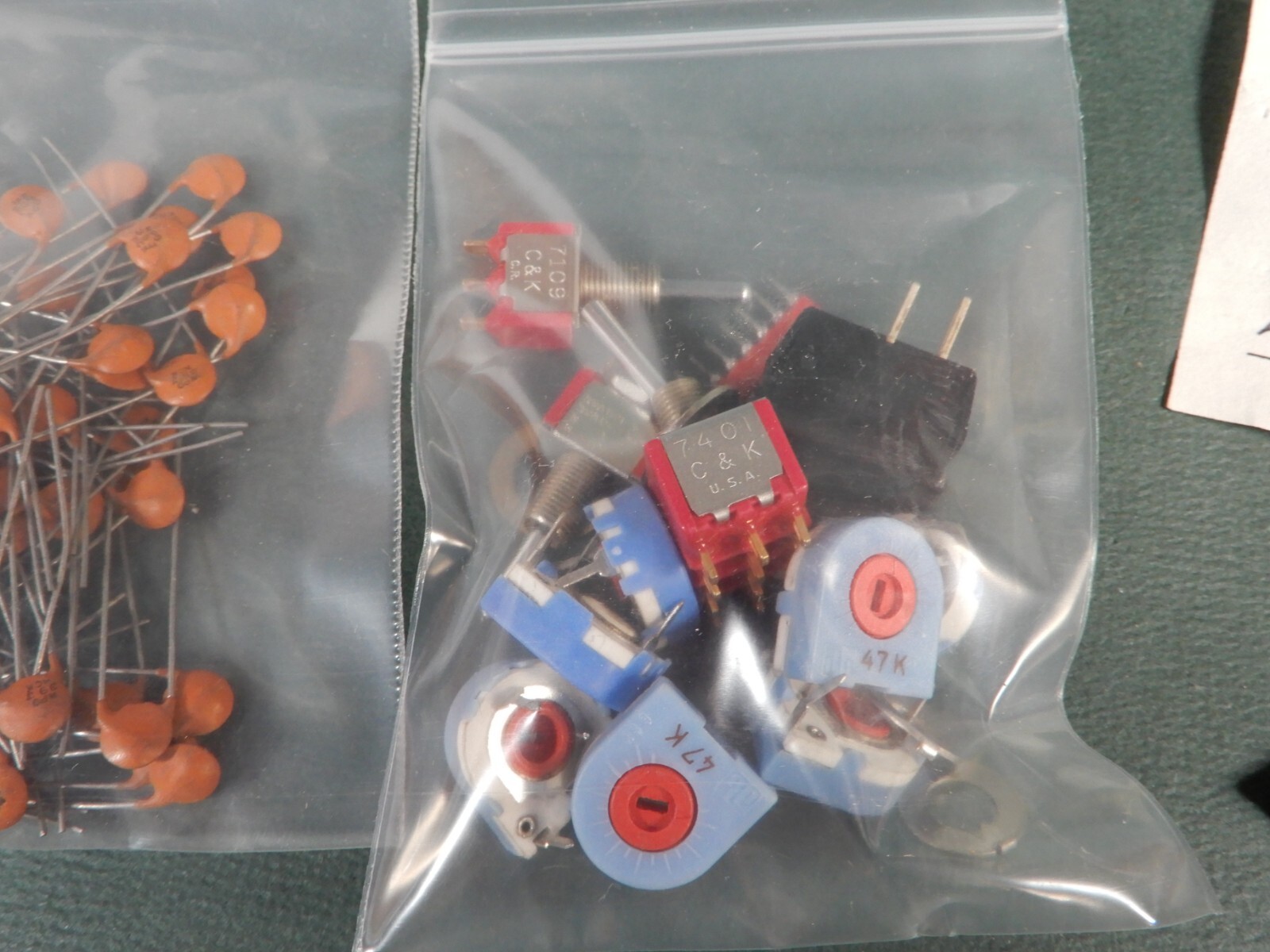 Lot of Electronic Components Ceramic Capacitors Diodes 1N4531 1N482 Potentiomete