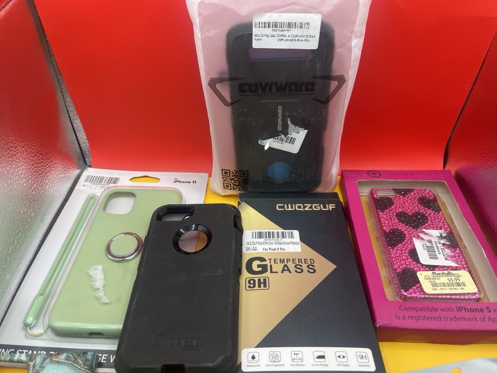 Mixed Lot of Phone Cases & Screen Protectors | 8 PCS | iPhone & Android | AS-IS