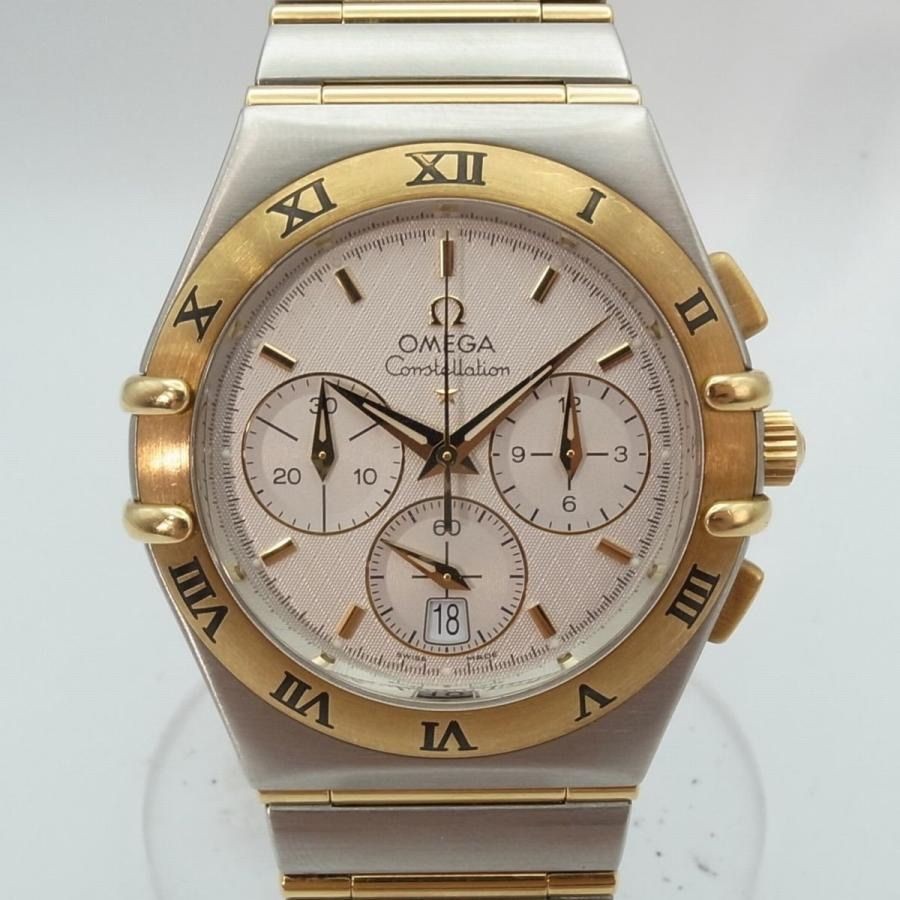 OMEGA Watch Constellation 1242.30 Chronograph 18K Yellow Gold SS Quartz Men’s