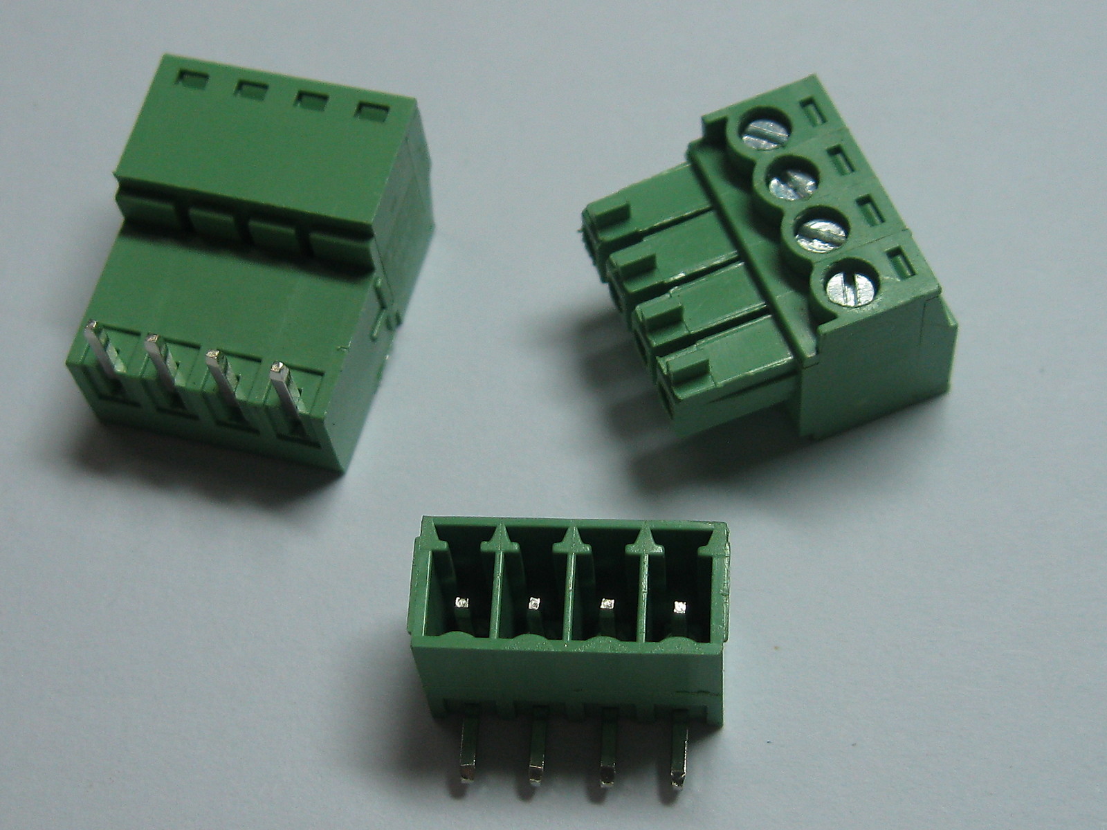 12 pcs Screw Terminal Block Connector 3.81mm Angle 4pin Green Pluggable Type New