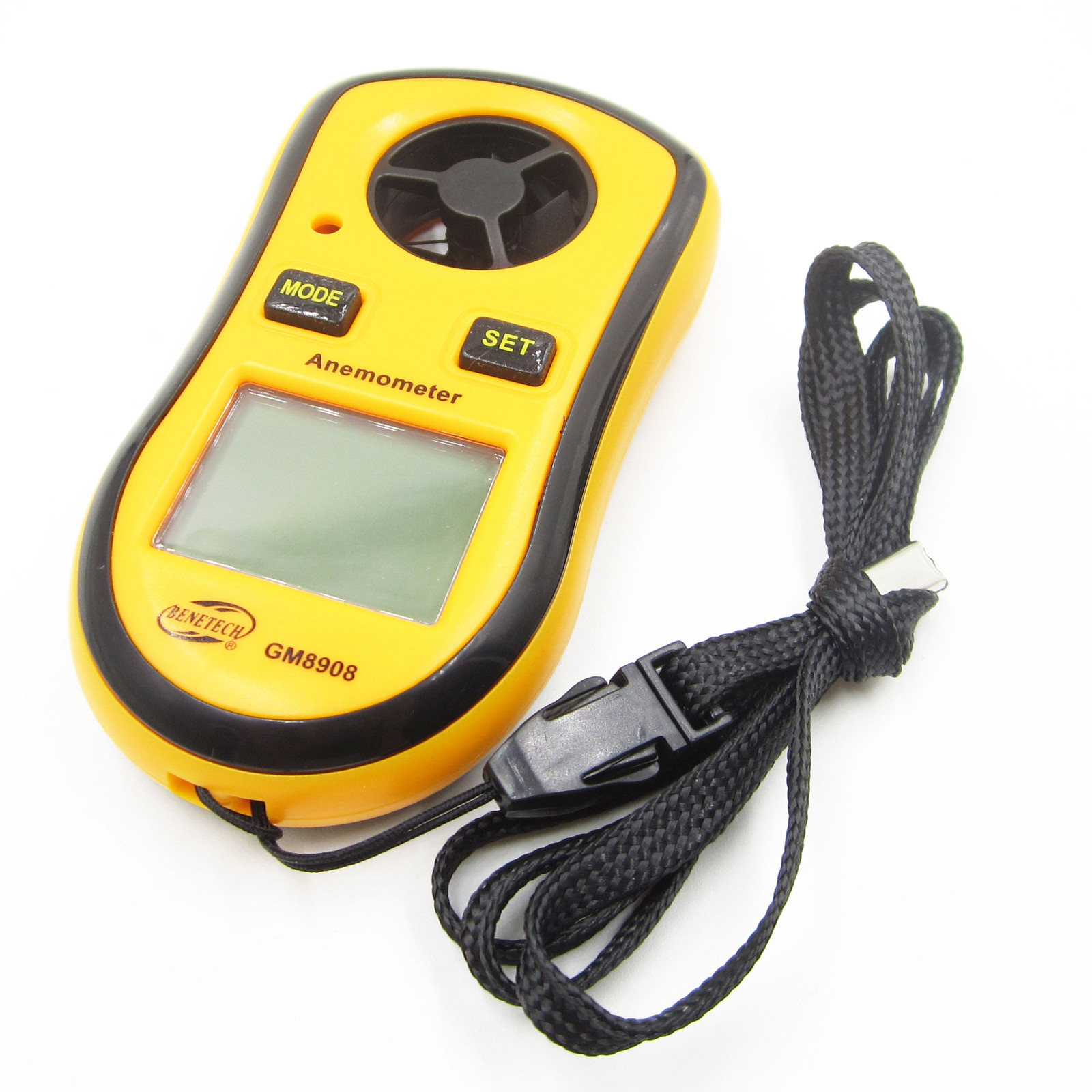 GM8908 LCD Wind Speed Gauge Meter Anemometer NTC Thermometer B