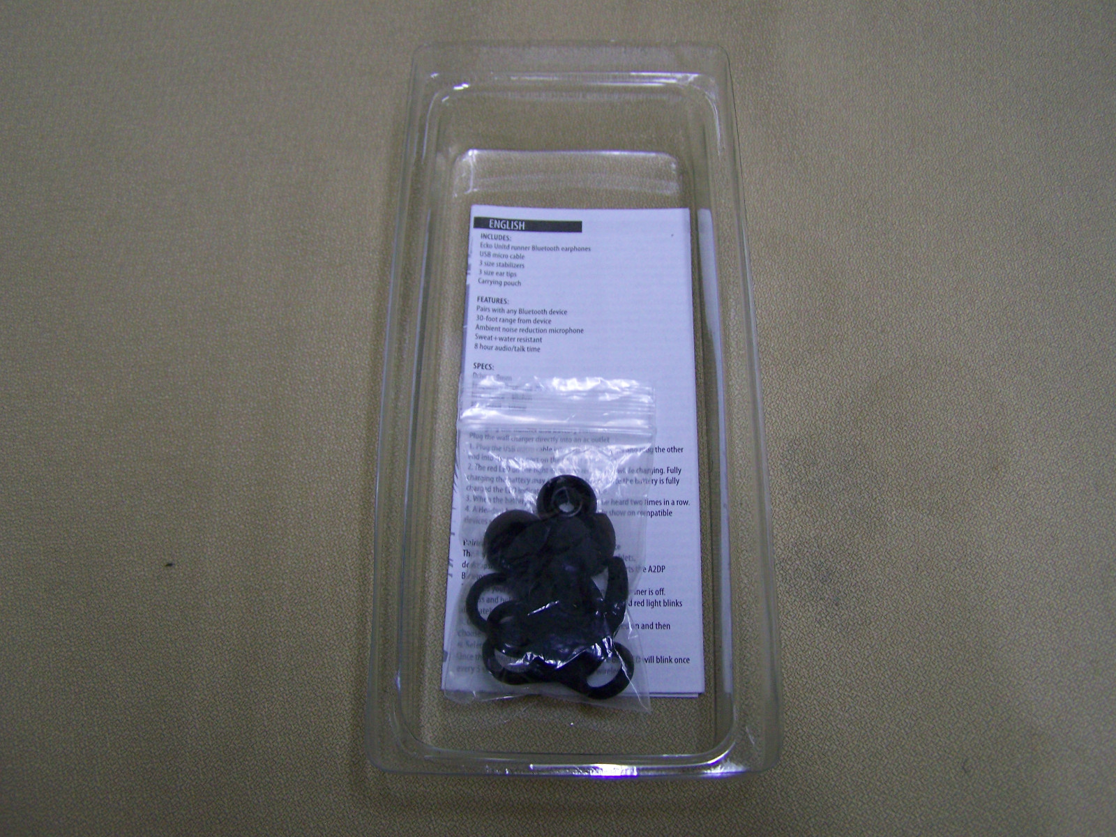 ECKOUNLTD Runner Bluetooth Earphones Black earbuds