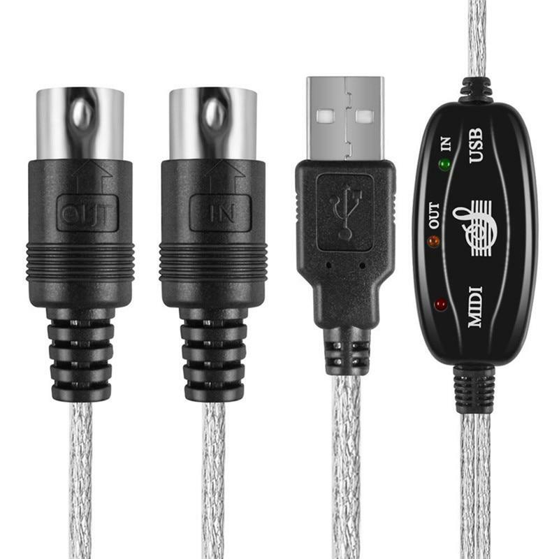 USB to MIDI Cable Adapter 2 in 1 PC Synthesizer Music Studio Keyboard Adapter
