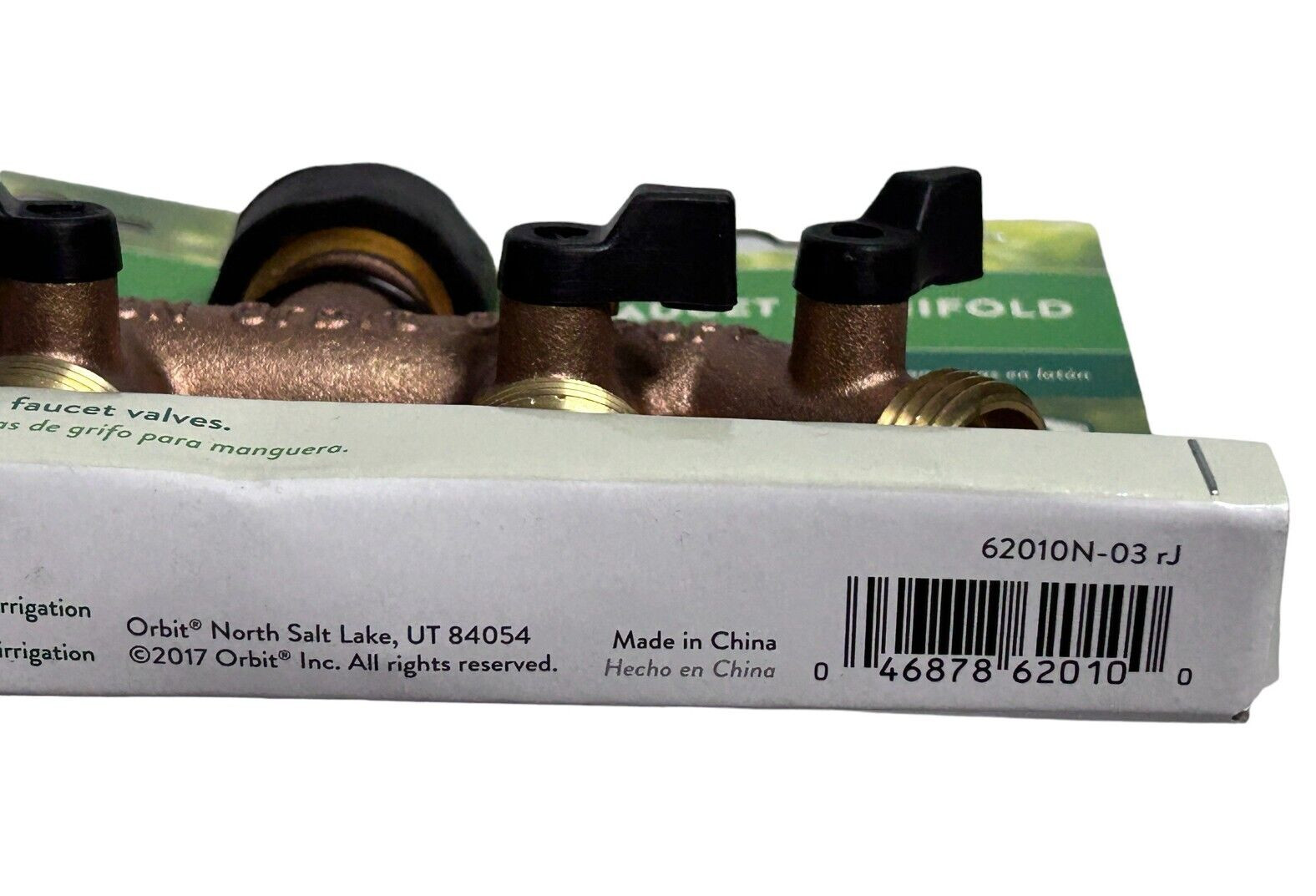 Orbit 62010N 4-Port Garden Water Hose Faucet Manifold 3/4 Swivel x 3/4 MHT in.