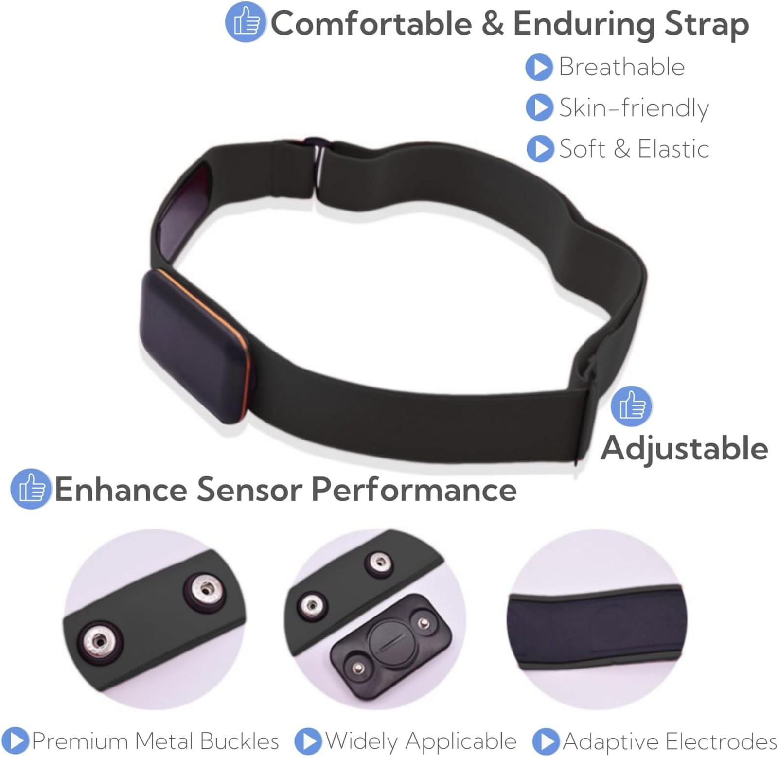 Polar H10 Heart Rate Monitor Chest Strap, Adjustable, Compatible with H9 H7