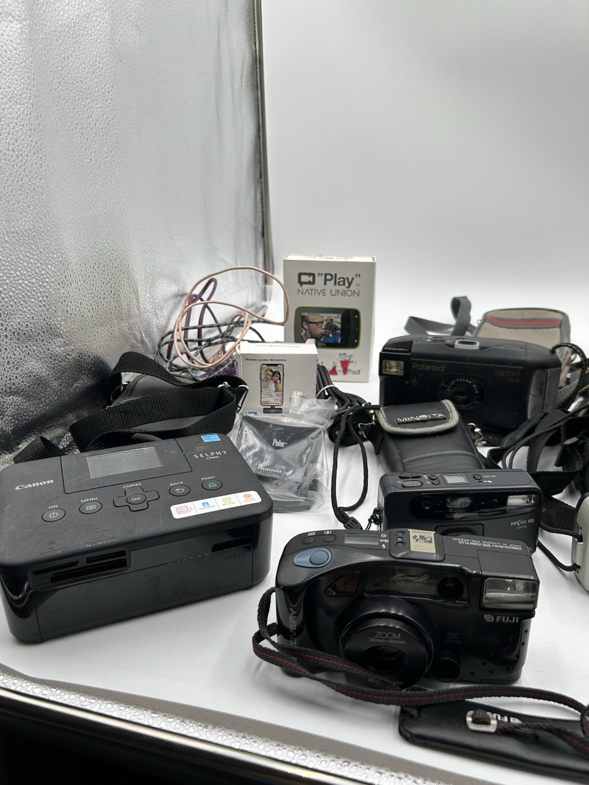 Lot Of Electronics & Cameras Flip Phone Canon Selphy Untested AS IS PARTS