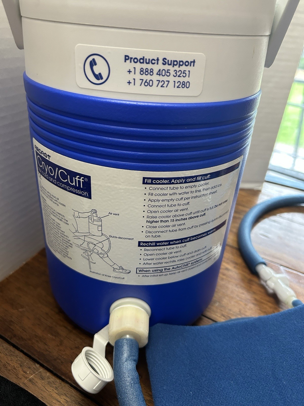 Aircast Cryo Cuff IC Cooler with Knee Cuff and Hose Ready To Use