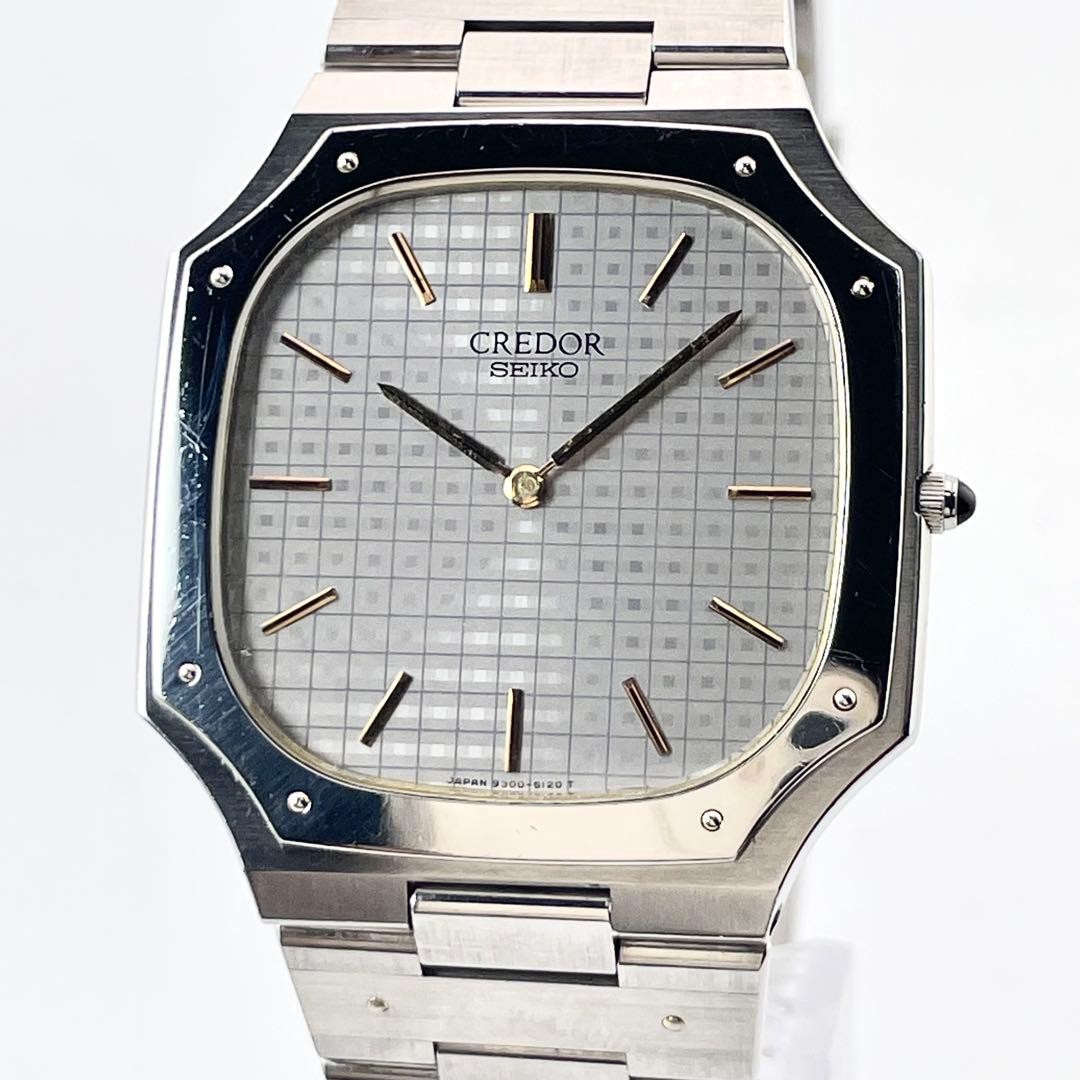 Seiko Wristwatch Gerald Genta Credor Guilloche for Men’s silver color 31.6mm