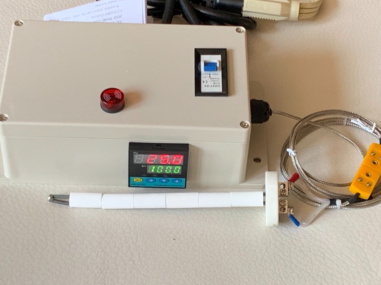 Plug & Play PID Temperature Controller Box Kiln Probe Pottery Glass Annealing