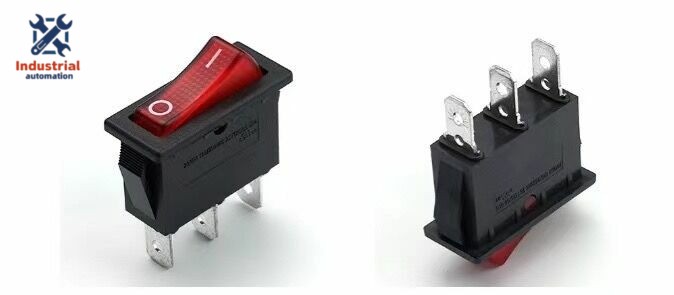 5pc Brand New Red Light Rocker switch 3-pins 2 positions PS8C-6-B1R3-2H-OO PS8C