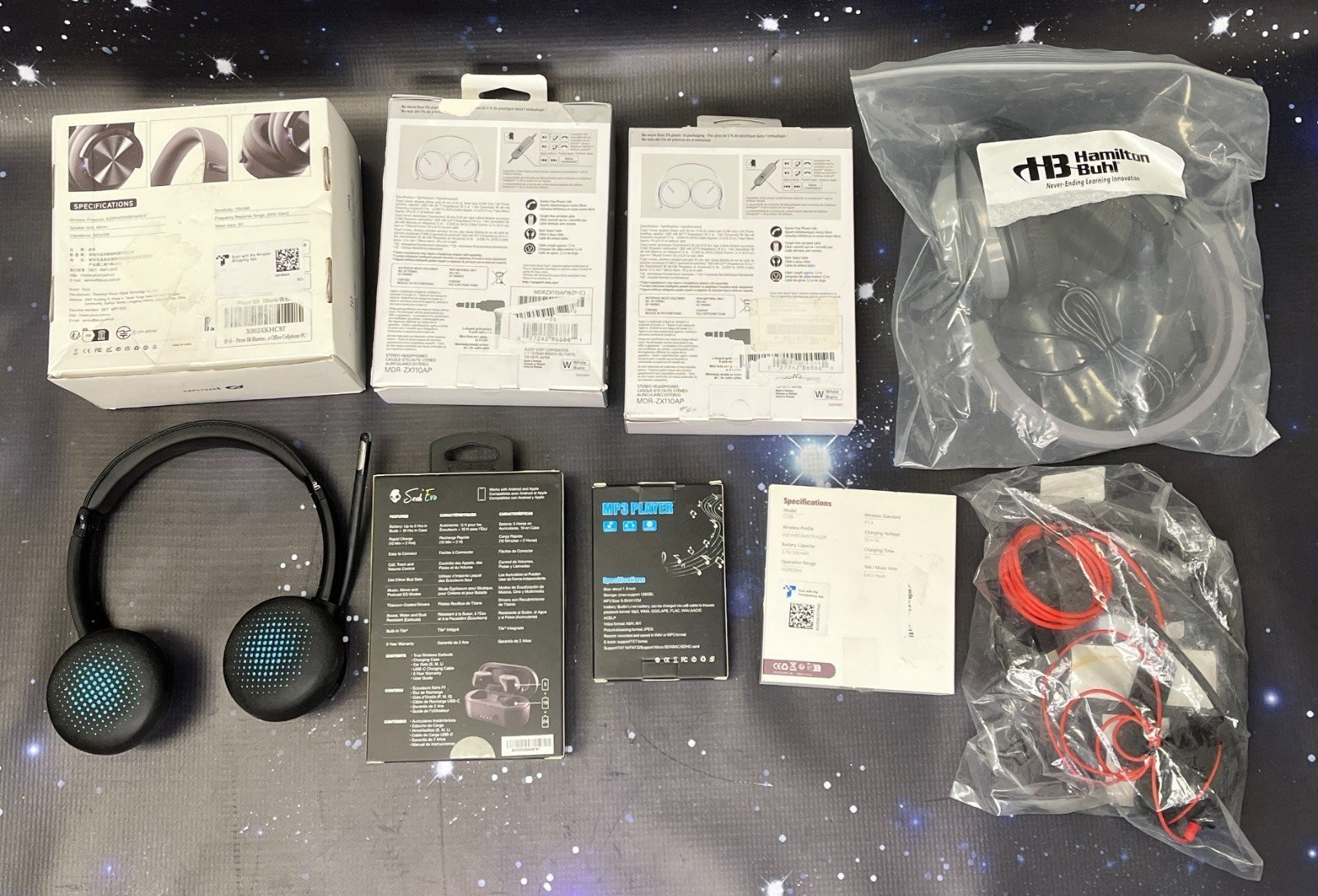 (LOT OF 9) Mixed Headphones/Earbuds – Sony Plantronics JLab Skullcandy… (READ)