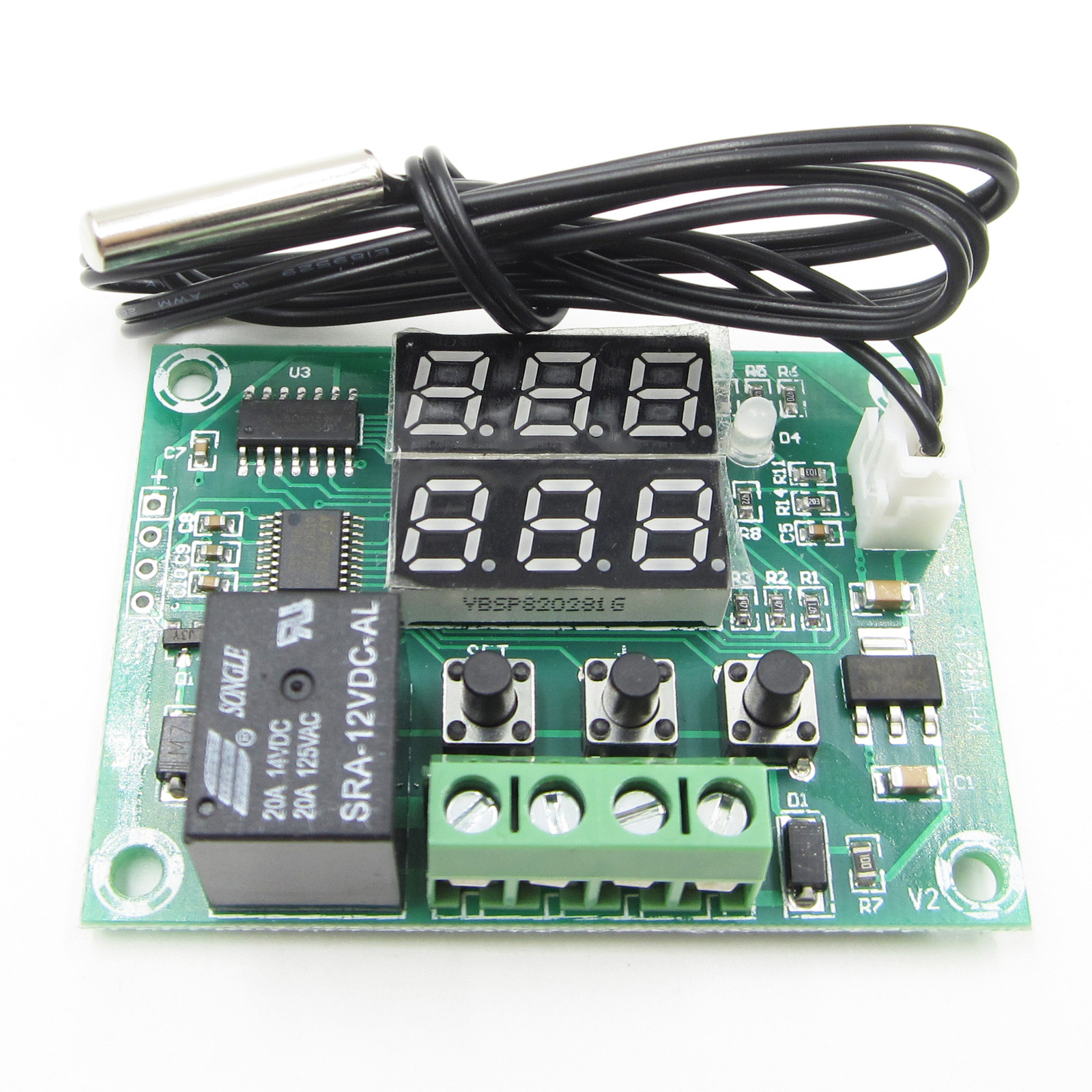 Temperature Controller Digital Thermometer12V Dual Relay Alarm Air Regulator