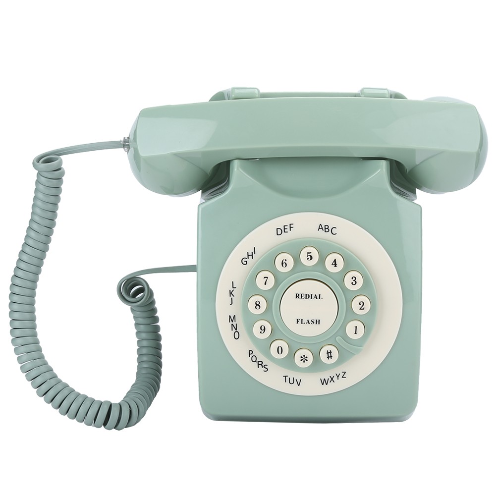 Antique Green Telephone Vintage Style High Definition Call For Home Office