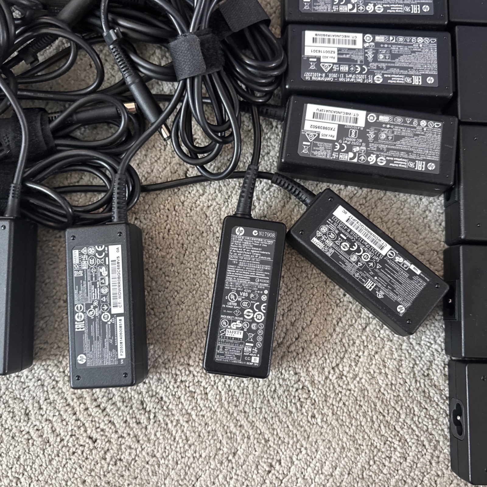 Lot of 39 HP AC Adapters. Multiple Models. Some Used Some New. Listing Untested