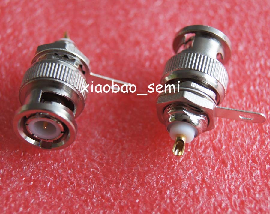 10pcs mount straight Connector BNC male plug bulkhead handle solder panel