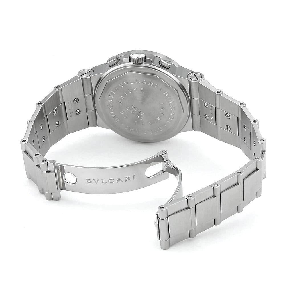 Bvlgari Watch Diagono Sport Chronograph CH35BSSD Silver Black SS AT 35mm Men’s