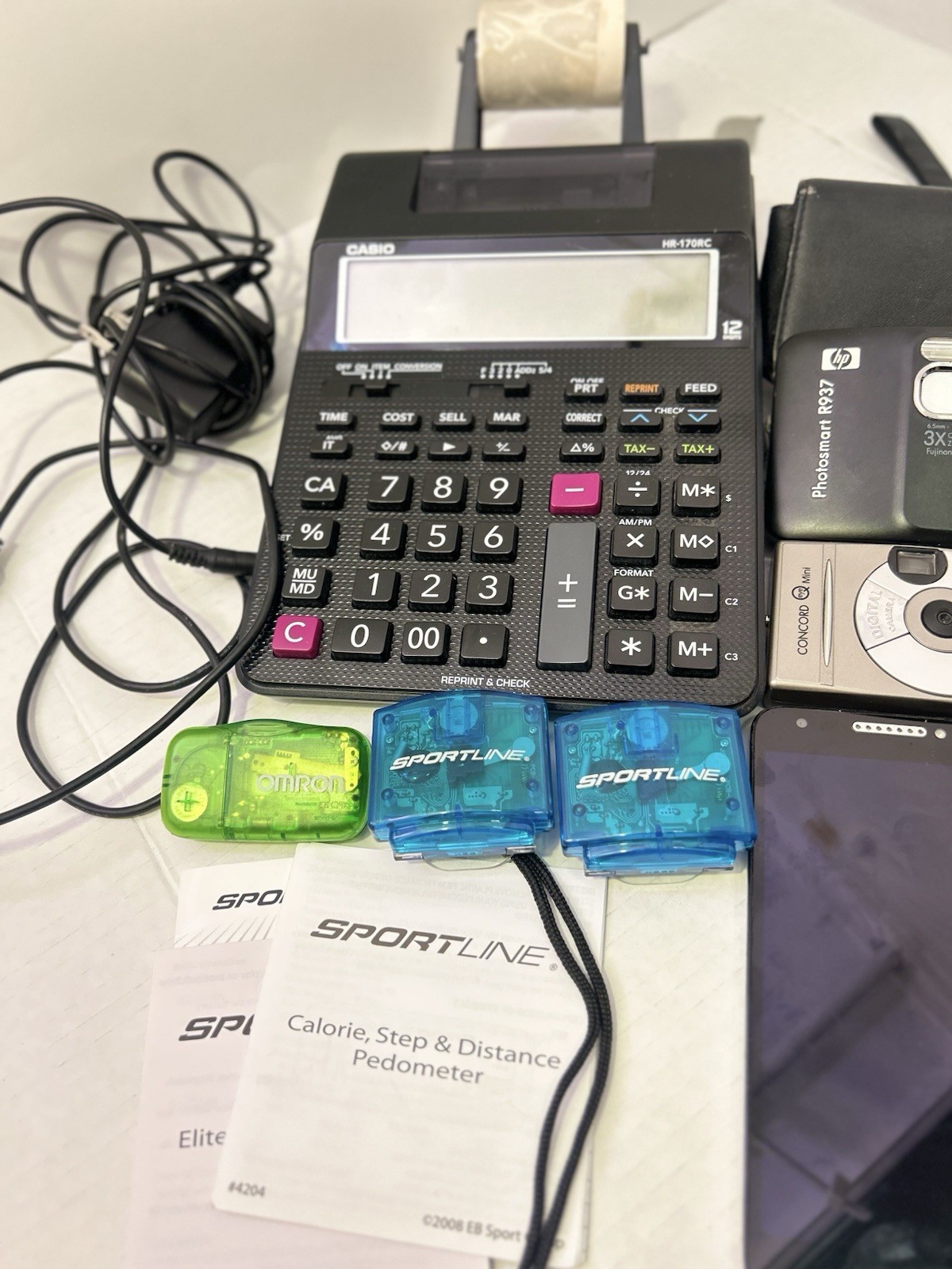 Mixed Electronics & Office Lot – Casio Printing Calculator, HP Digicam & more.