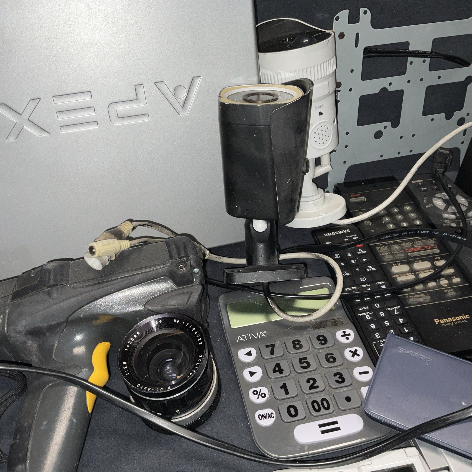 Untested Electronic Lot – External HDD, Garmin, Security Cameras, DVD, Remote