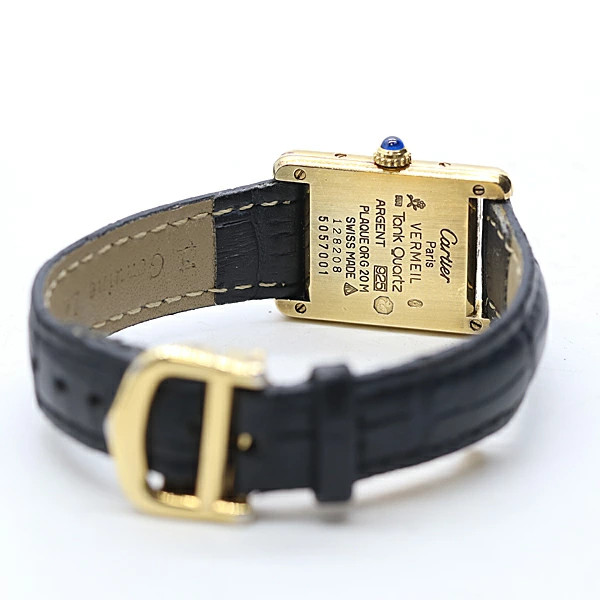 Cartier Must Tank SM W1003153 SV925 Quartz Square Dial Ladies Watch Accessary