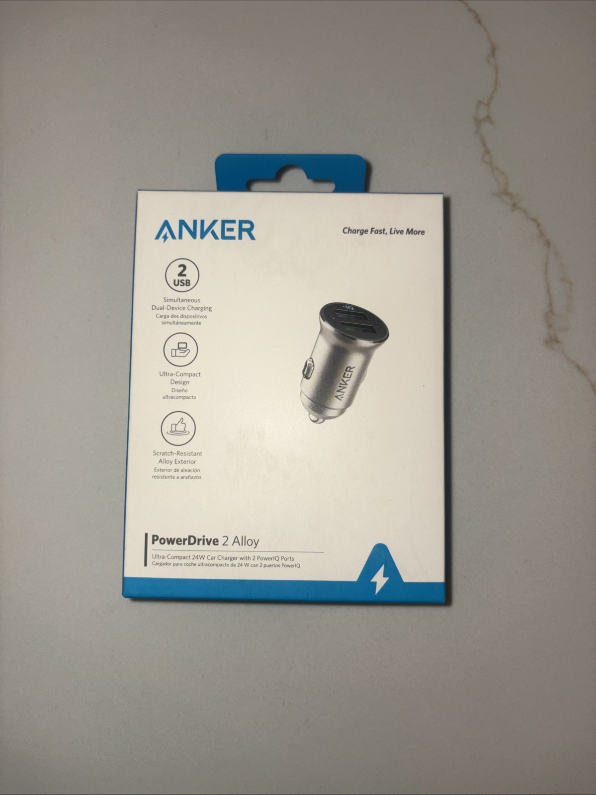 Anker 76625608 Dual USB A Car Charger – Silver