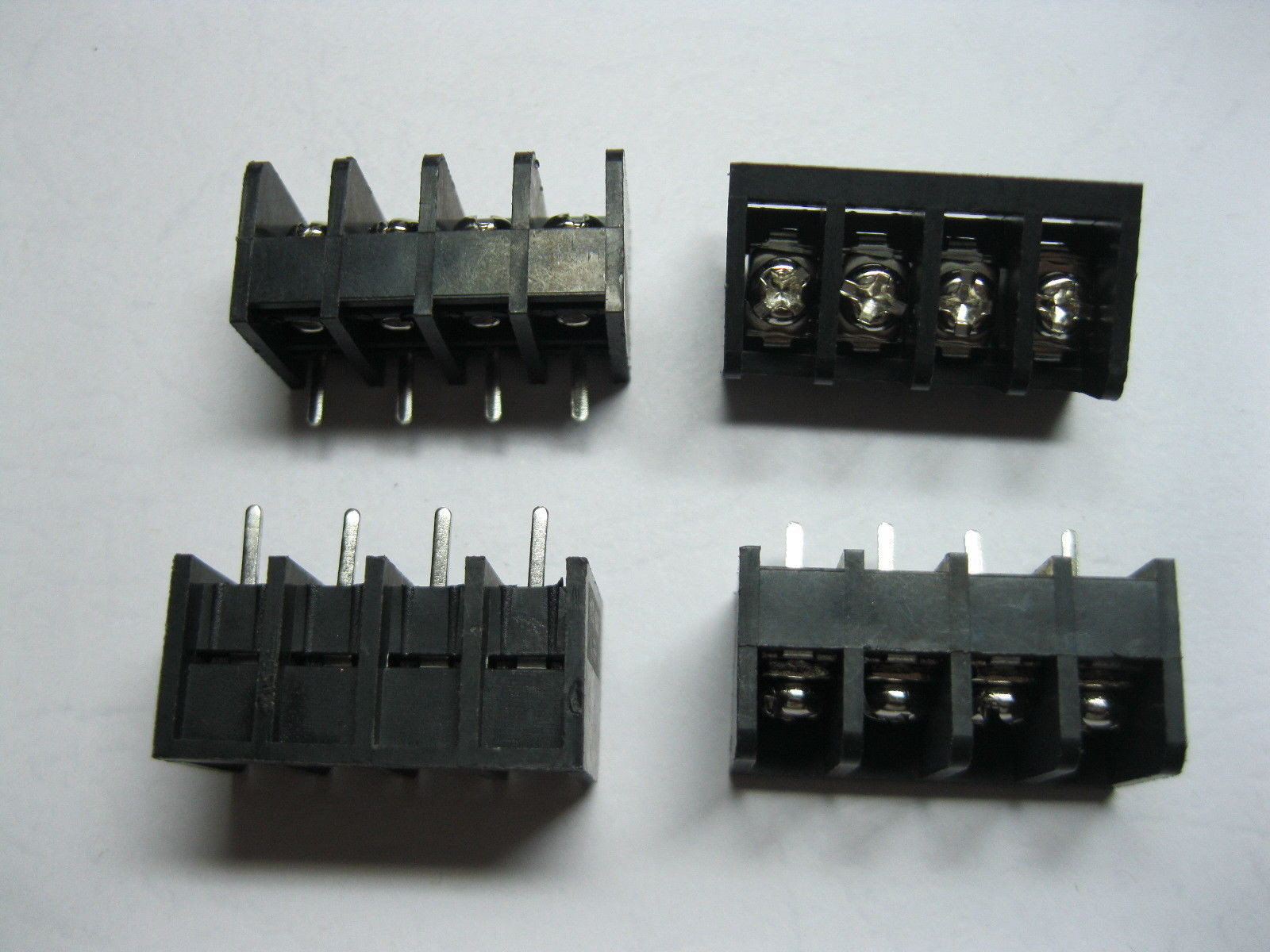 20 pcs Screw Terminal Block Connector 4 pin 8.25mm Barrier Type Black DC39B