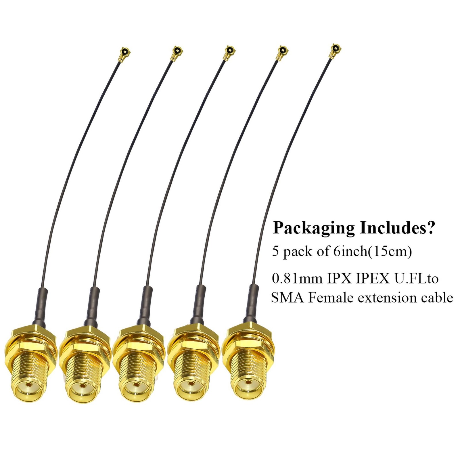 TUOLNK 5pcs 6inch SMA Female to U.fl/IPX Extension Cable SMA Female Jack Bulk…
