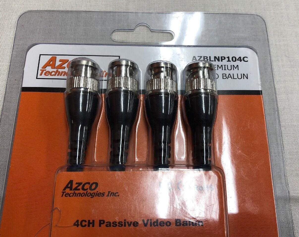 NEW IN PACKAGE AZCO TECHNOLOGIES 4CH PASSIVE VIDEO BALUN AZBLNP104C