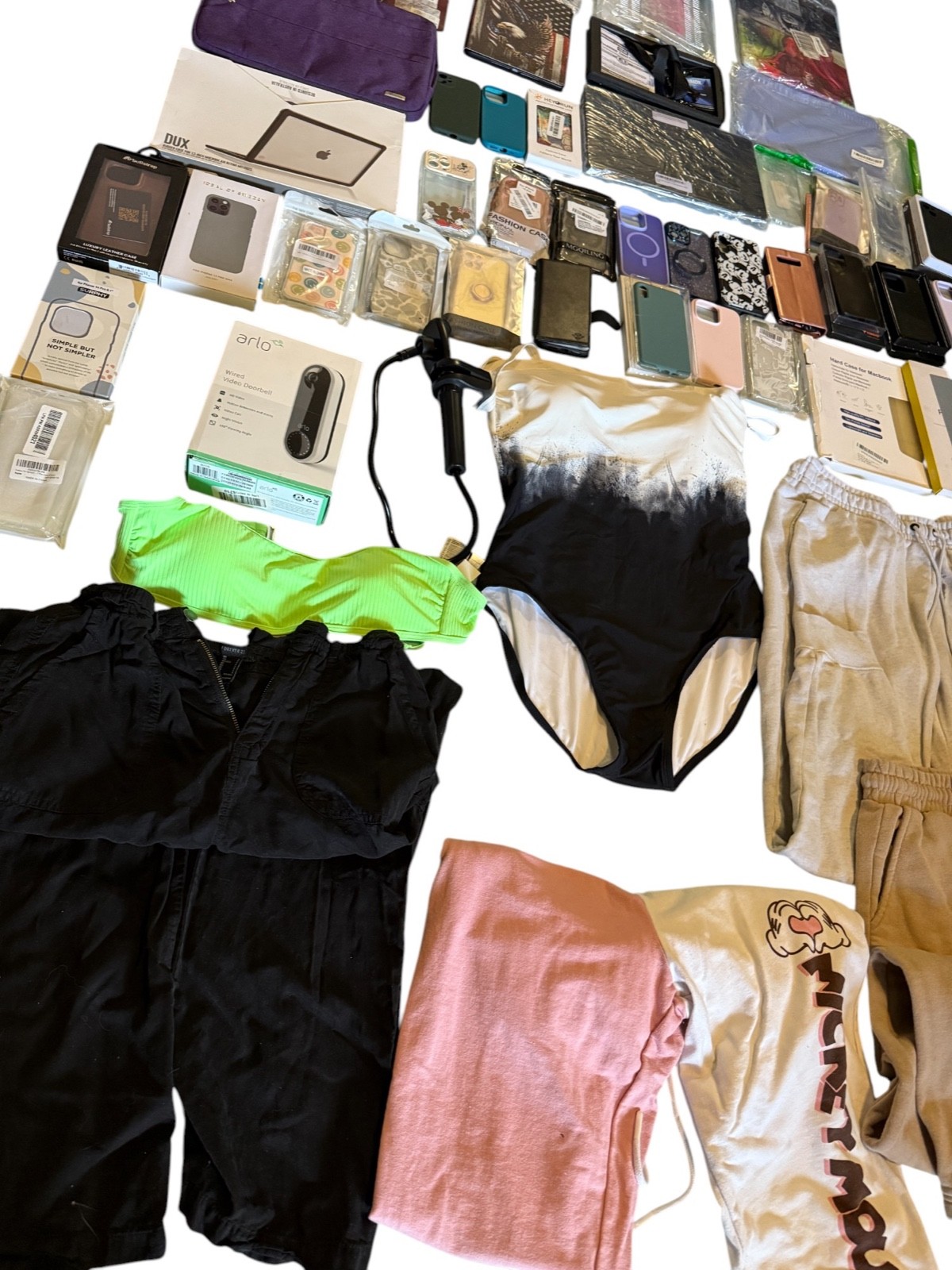 HUGE BULK MIXED RESELLER LOT – CLOTHING, PHONE/TABLET/COMPUTER CASES + MORE!!!!!