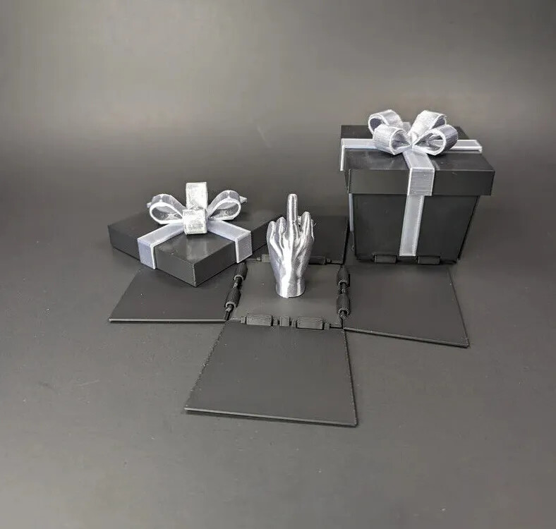 Surprise Gift Box Pop Up funny Middle Finger Joke for Friend Dad Mom