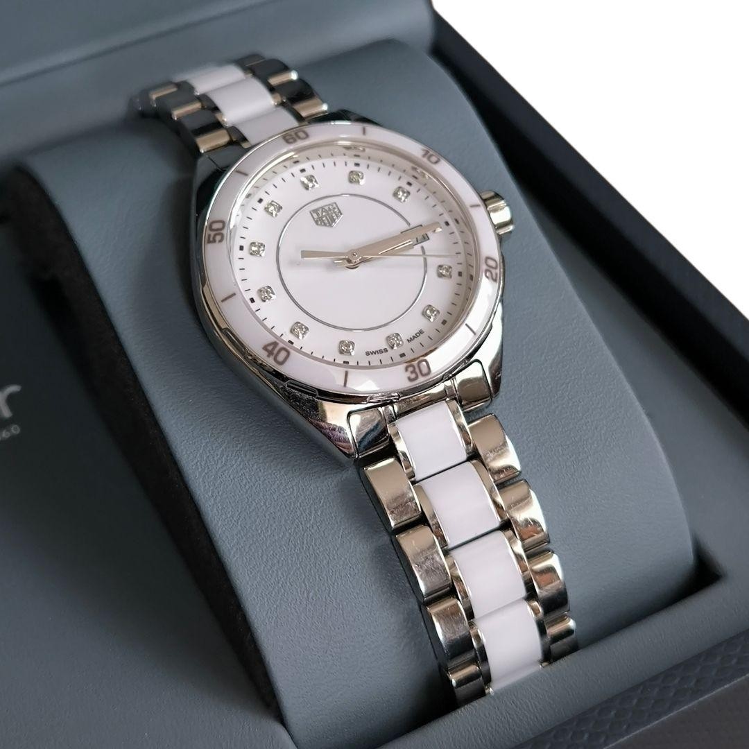 TAG Heuer Formula 1 Quartz White Ceramic Diamond WBJ141AD.BA0974 Box Card Links