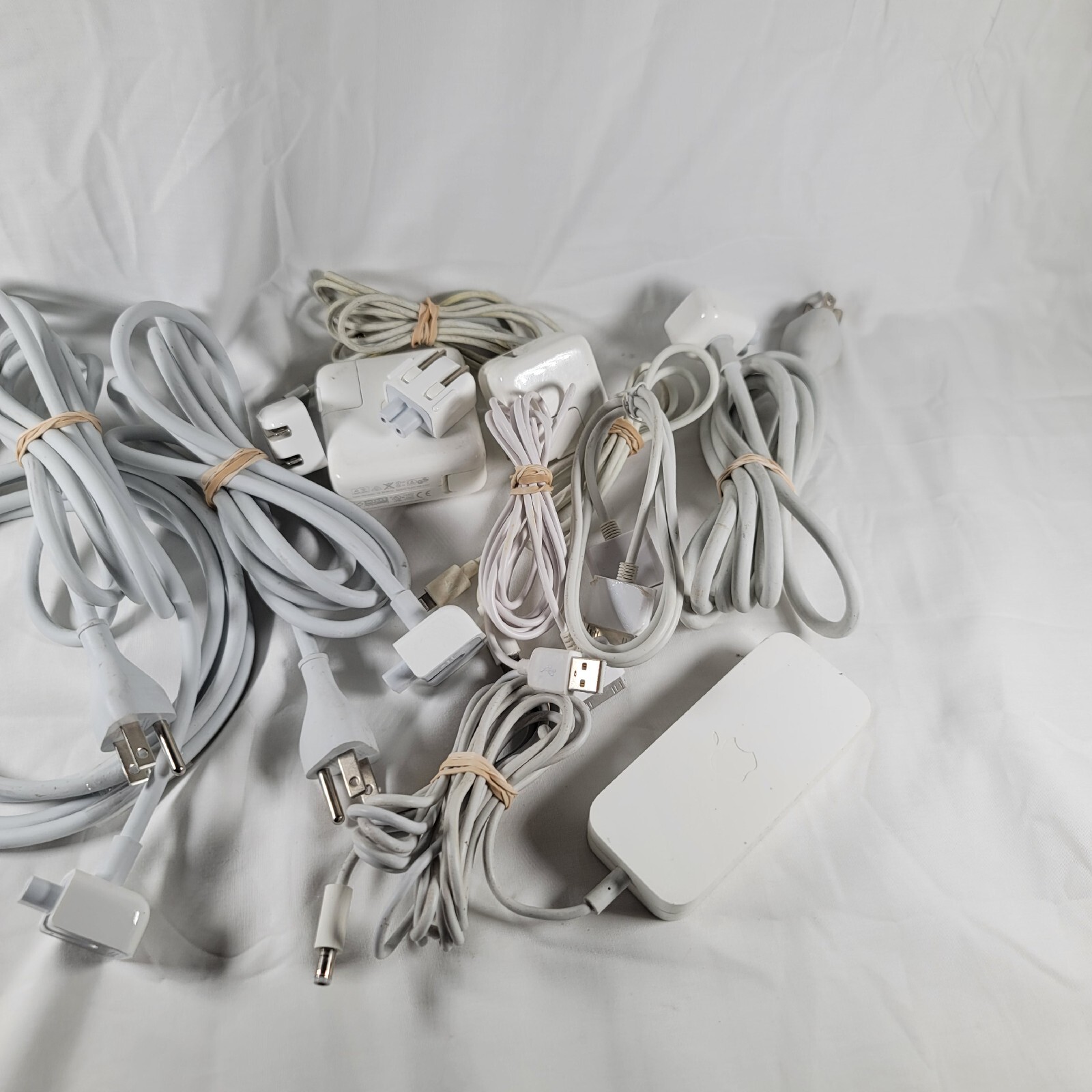 Lot Of Random Assortment Of Apple Adapers, Cords , Wall Plugs