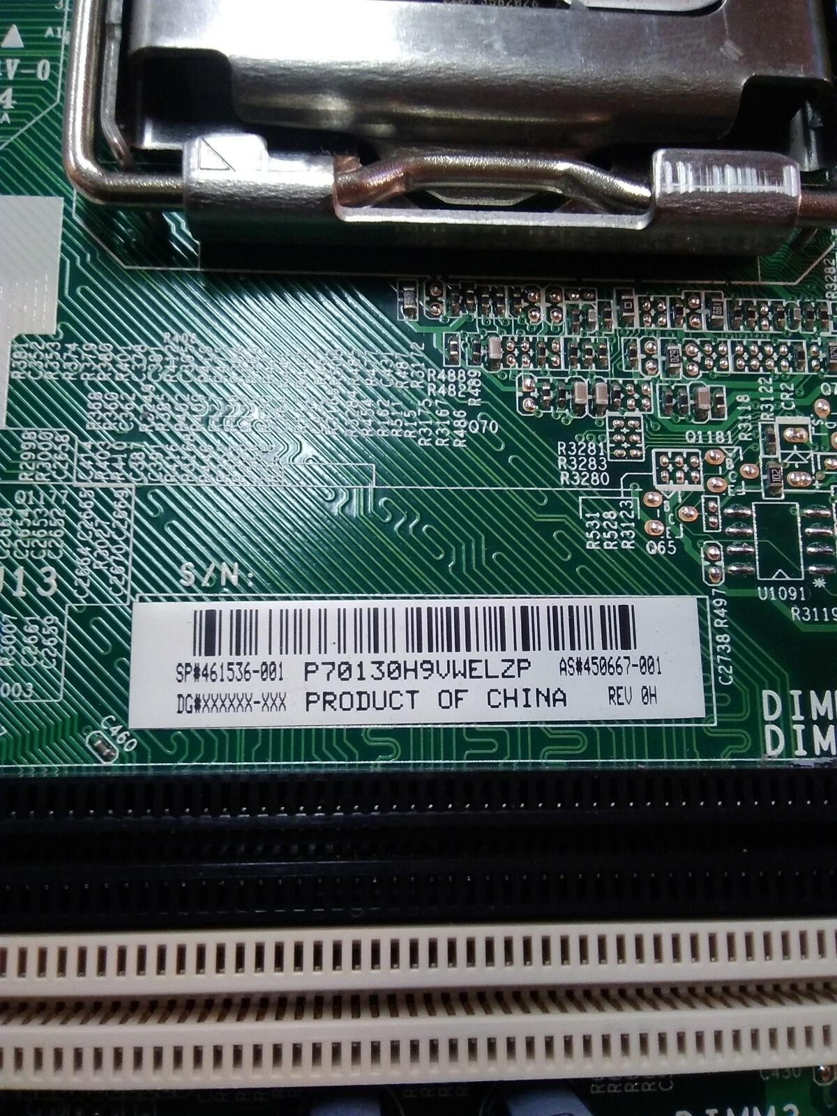 HP Desktop Motherbaord LGA775 461536-001 450667-001 CPU SLAPL REV 0H