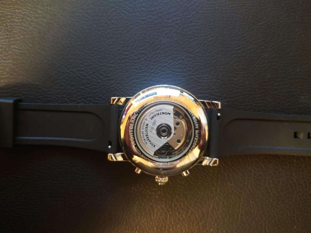 Montblanc Star GMT Automatic Black Rubber Strap Silver Men’s w/Boxed