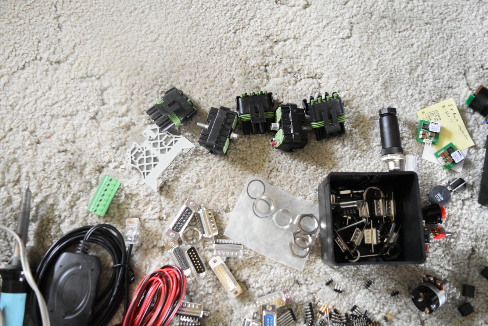 Junk Drawer Electronics Parts Lot Assorted Lot Buttons Switches Pins Boards Conn