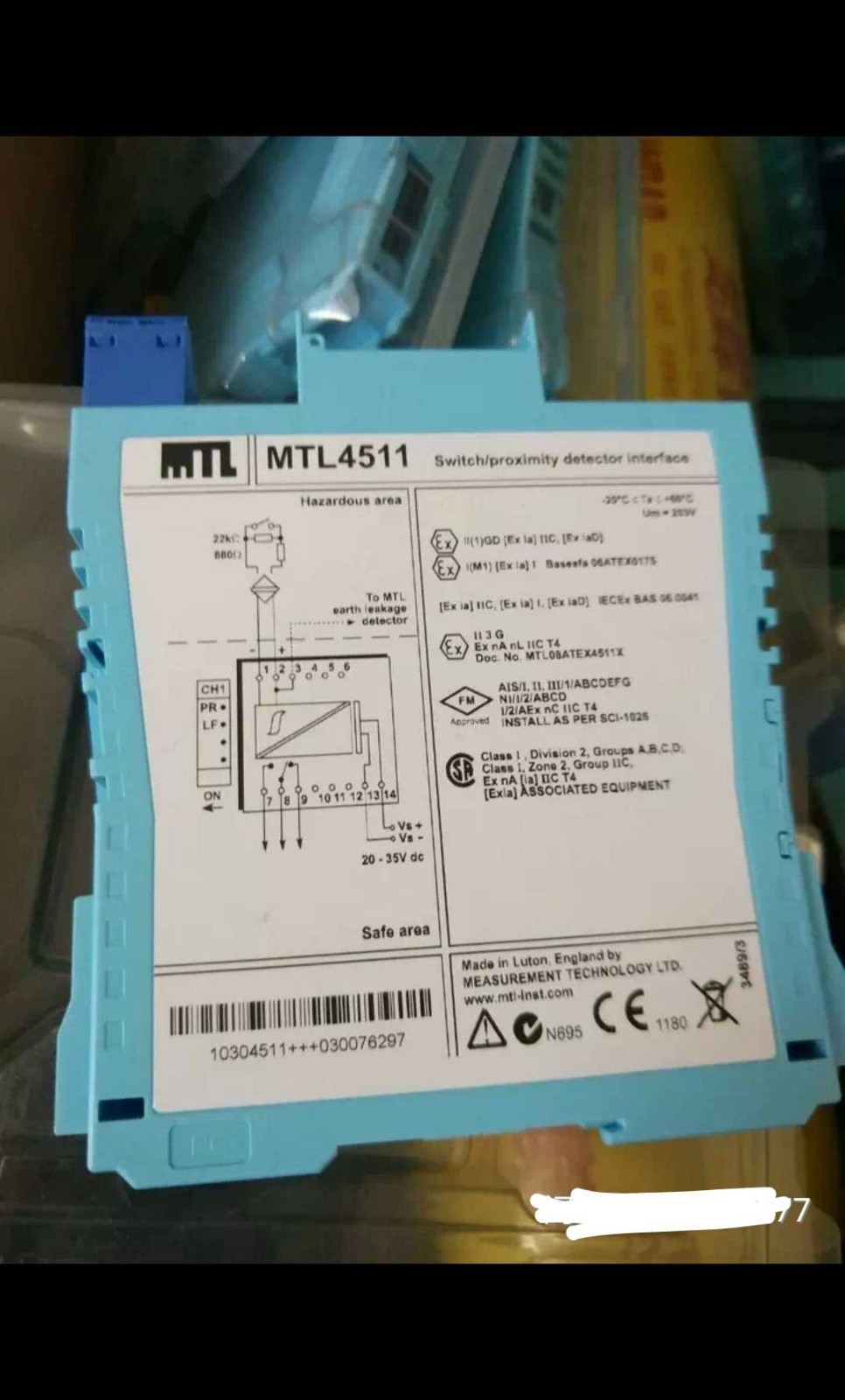 MTL 4511 Switch/ Proximity Detector Interface ALL NEW IN BOX Safety barrier