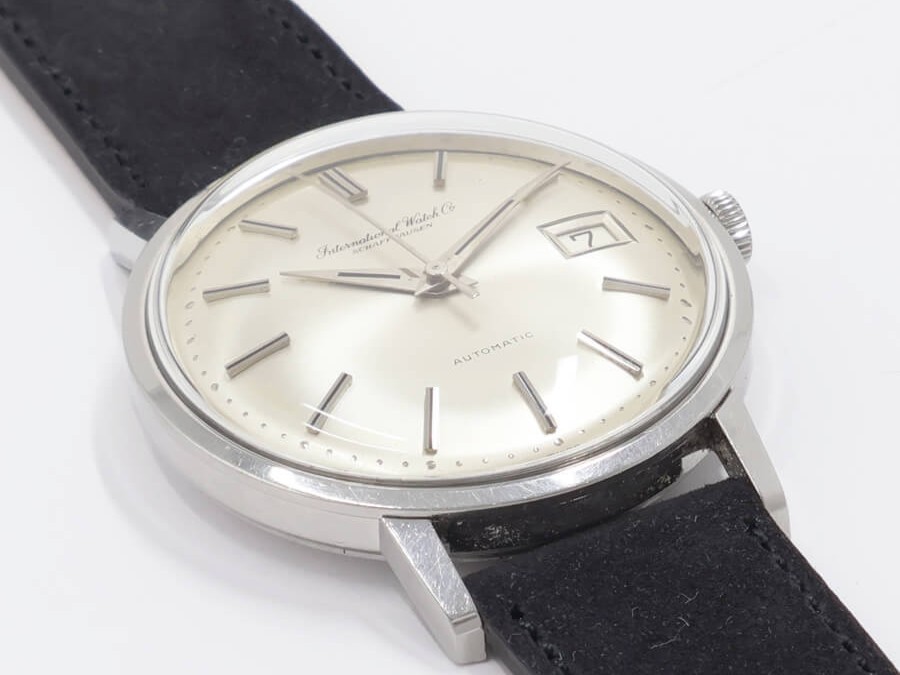 IWC Old Inter R804A SSｘLeather Original Dial 1966 Silver Automatic Overhauled
