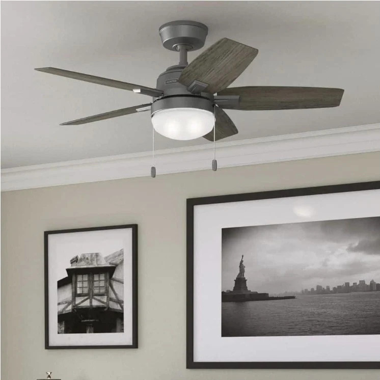 HUNTER ANTERO 44 in. INDOOR MATTE SILVER CEILEIN FAN WITH LED LIGHT KIT NEW NIB