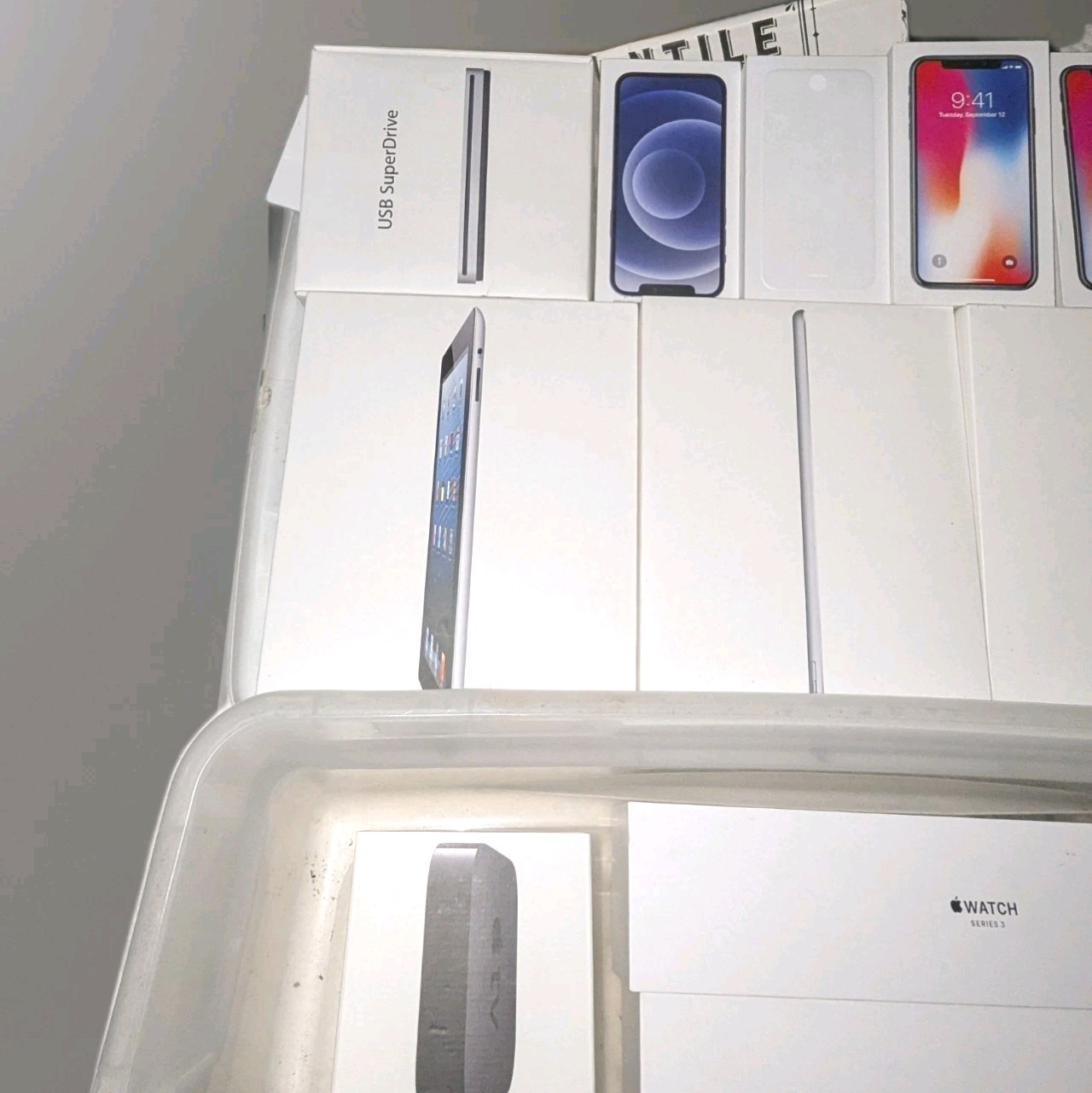 EMPTY* Apple Mixed Lot HomePod mini, Watch Series 3, Magic Mouse, USB SuperDrive