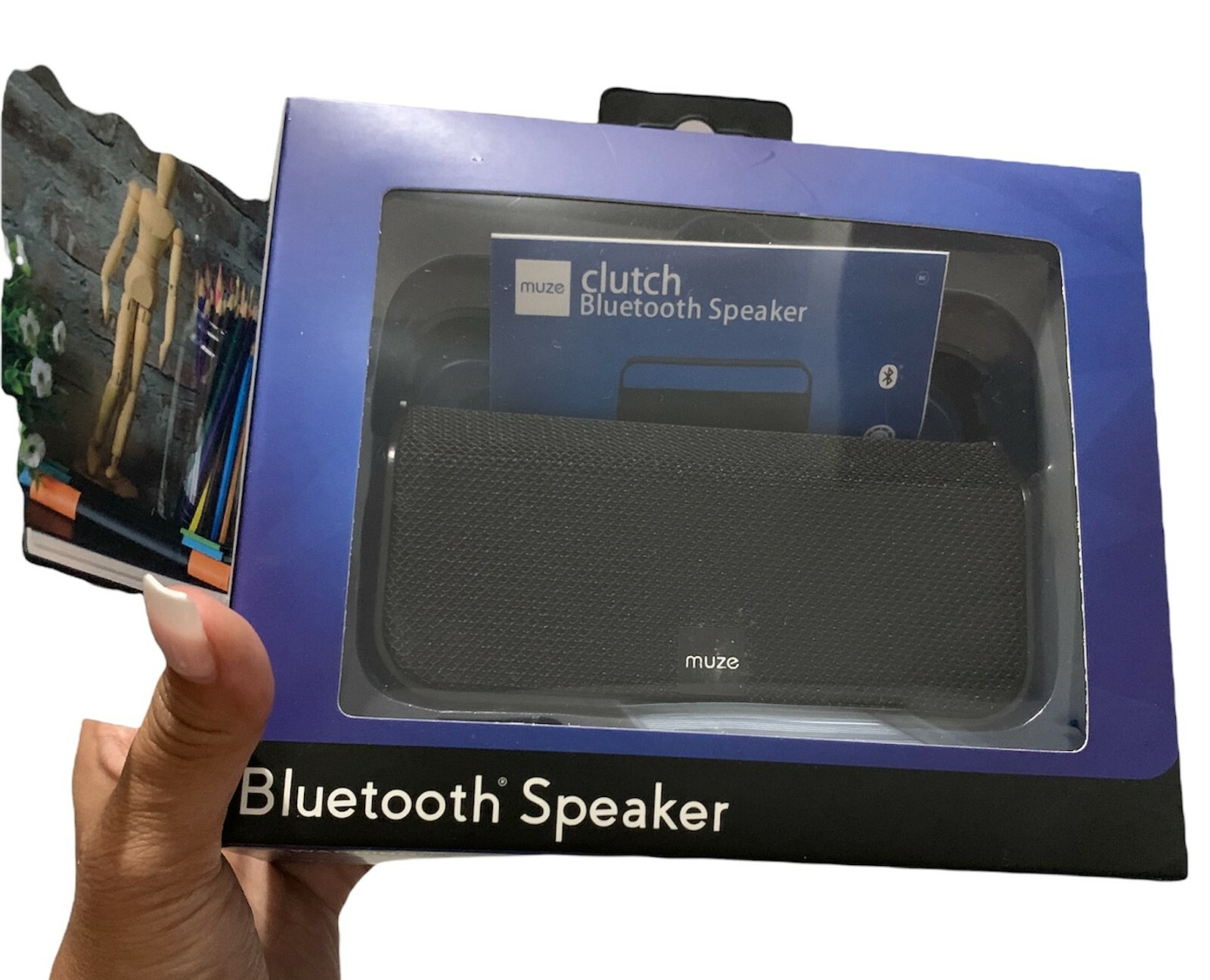 Muze Clutch Bluetooth Speaker – Black – Rechargeable Battery – Mini