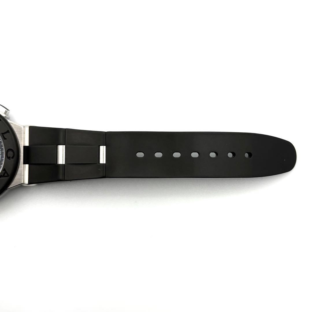 BVLGARI Watch Black Silver Diagono Chronograph Date DG42SVCH Automatic 42mm Men