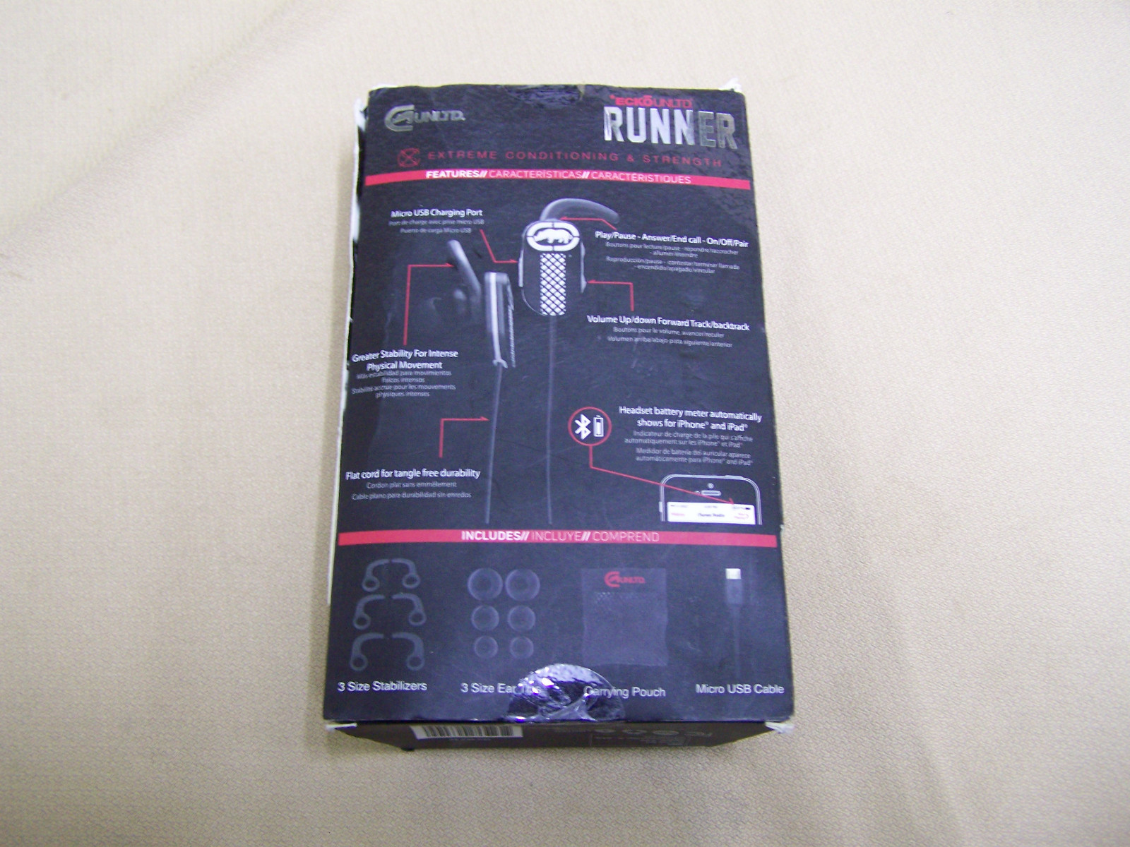 ECKOUNLTD Runner Bluetooth Earphones earbuds Black/White