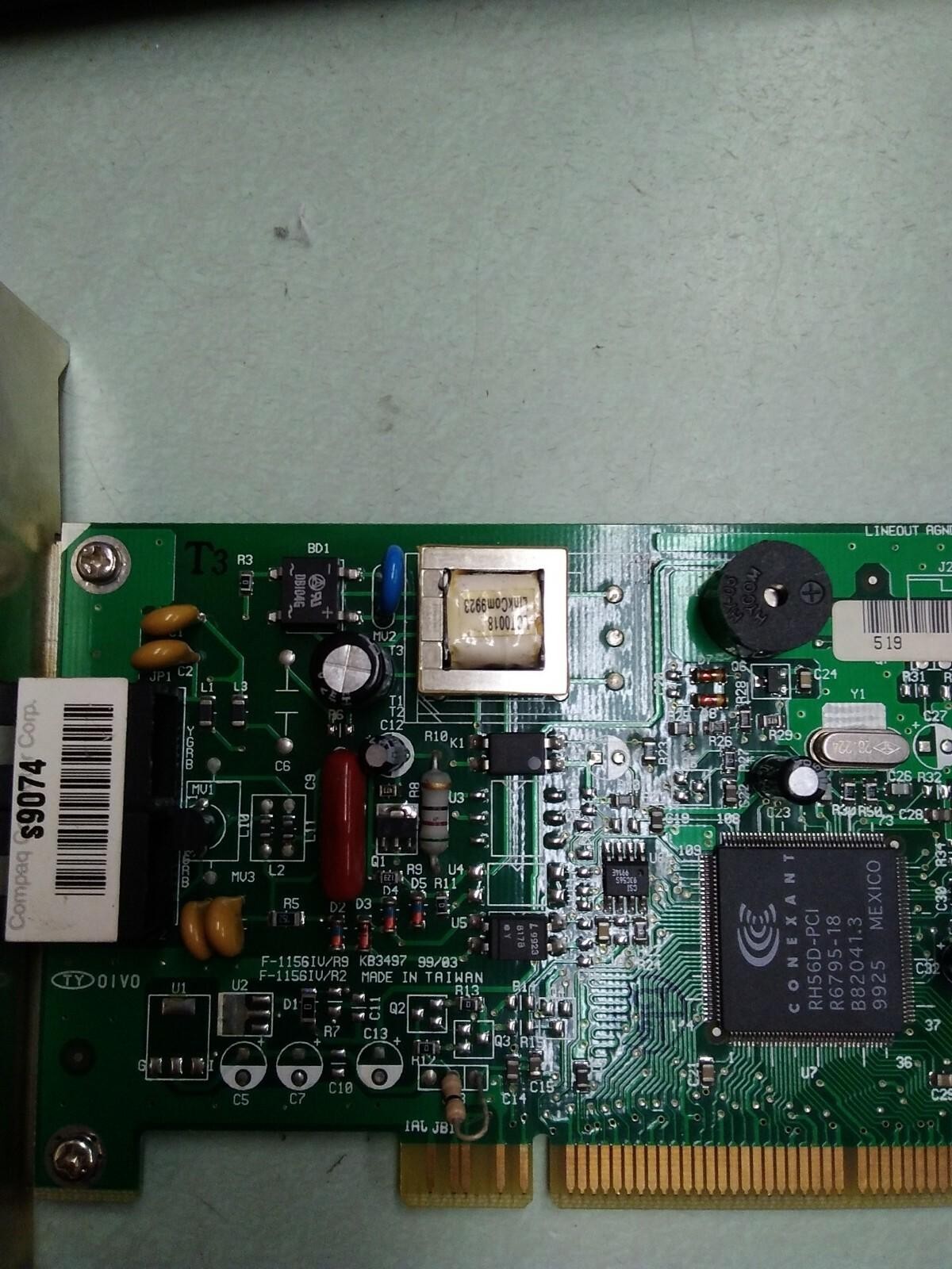 GVC F-1156IV/R9F 128384-001 REV A Phone-Fax Modem Card