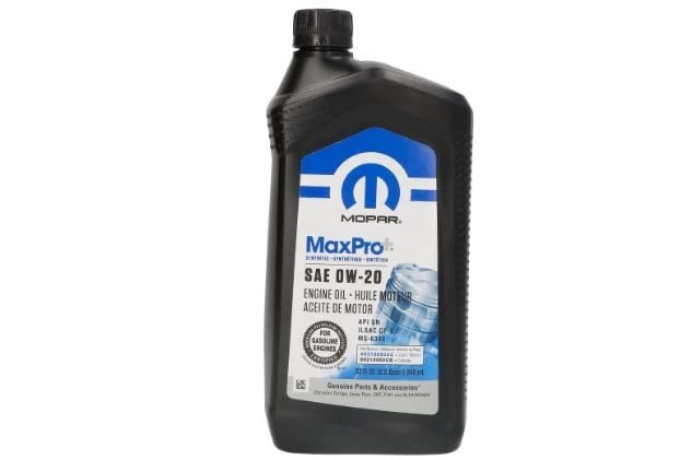 Mopar 68523994AA Genuine Motor Oil 0W-20 MaxPro+ OE Full Synthetic, 1 Quart, Pac